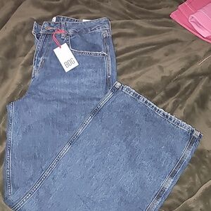 BDG Urban Outfitters Jeans Women Size 29w Blue Puddle Super High Waist Wide Leg